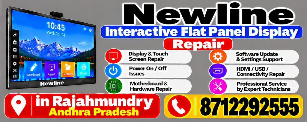 Newline Interactive Flat Panel Display Repair in Rajahmundry Call 8712292555